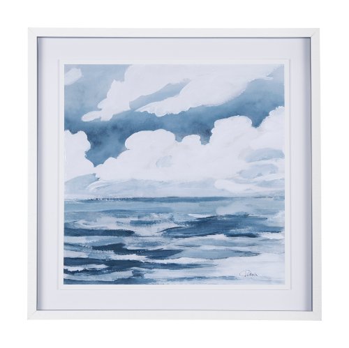 14307 - Cloud and Sea by Mercana Studio a Hand Embellished Textured Framed Art Print Matted under Glass