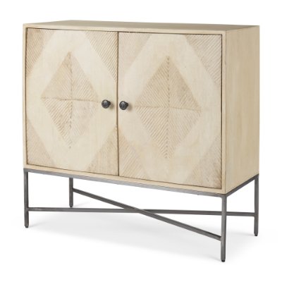 69752 - Hogarth 36.0L x 16.0W x 34.0H 2 Door Blonde Wood Accent Cabinet