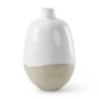 69796 - Amos 20.5L x 20.5W x 31.9H White and Dark Beige Color Blocked Ceramic Floor Vase