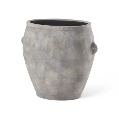 69797 - Zuma 27.2L x 18.1W x 24.4H Light Gray Ceramic Floor Vase