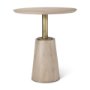 69927-AB - Maxwell 32" Round Light Wood Tabletop & Base w/ Gold Metal Accent Pedestal Bistro Table