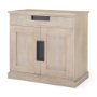 69931 - Braxton  33.5L x 18.5W x 31.5H Beige Wood W/Black Accents 2 Door Accent Cabinet