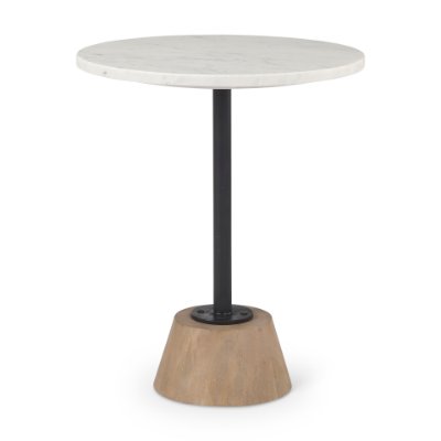 69975-AB - Maxwell Marble Top Pedestal End/Side Table
