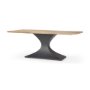 69847-AB - Maxton Light Brown Wood w/ Dark Gunmetal Iron Metal Dining Table