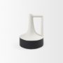 69648 - Burton 8.3H Small White and Black Ceramic Jug Vase