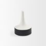 69648 - Burton 8.3H Small White and Black Ceramic Jug Vase