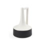 69649 - Burton 11.6H Medium White and Black Ceramic Jug Vase
