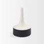 69649 - Burton 11.6H Medium White and Black Ceramic Jug Vase