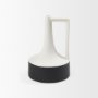 69649 - Burton 11.6H Medium White and Black Ceramic Jug Vase