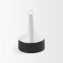 69649 - Burton 11.6H Medium White and Black Ceramic Jug Vase