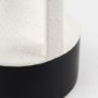 69649 - Burton 11.6H Medium White and Black Ceramic Jug Vase