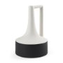 69650 - Burton 13.1H Large White and Black Ceramic Jug Vase