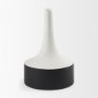 69650 - Burton 13.1H Large White and Black Ceramic Jug Vase
