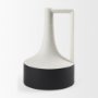 69650 - Burton 13.1H Large White and Black Ceramic Jug Vase