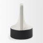 69650 - Burton 13.1H Large White and Black Ceramic Jug Vase
