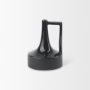 69979 - Burton 8.3H Small Glossy and Matte Black Ceramic Jug Vase