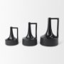 69979 - Burton 8.3H Small Glossy and Matte Black Ceramic Jug Vase