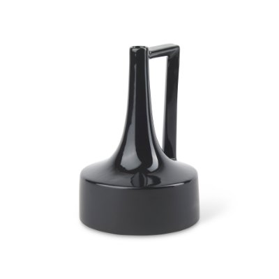 69980 - Burton 11.6H Medium Glossy and Matte Black Ceramic Jug Vase