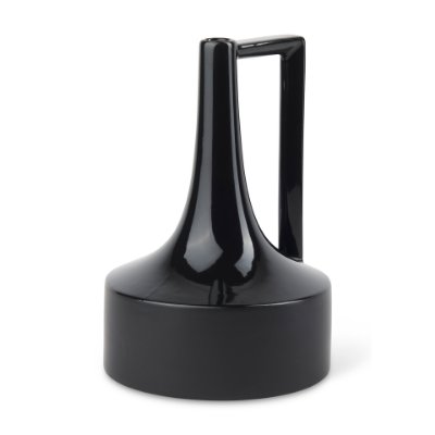 69981 - Burton 13.1H Large Glossy and Matte Black Ceramic Jug Vase