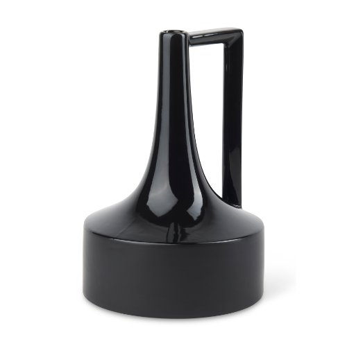 69981 - Burton 13.1H Large Glossy and Matte Black Ceramic Jug Vase