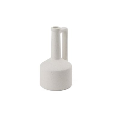 69982 - Burton 10.8H Small White Ceramic Jug Vase