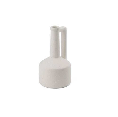 69982 - Burton 10.8H Small White Ceramic Jug Vase