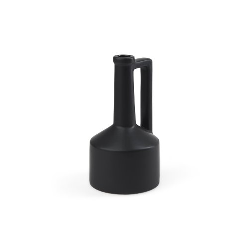 69985 - Burton 10.8H Small Matte Black Ceramic Jug Vase