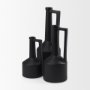69986 - Burton 14.2H Medium Matte Black Ceramic Jug Vase