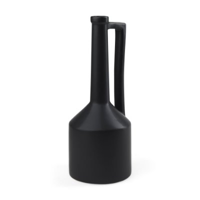 69987 - Burton 17.1H Large Matte Black Ceramic Jug Vase
