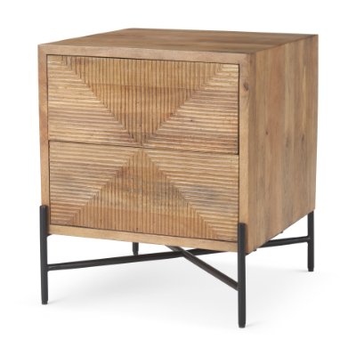 69923 - Cairo 22.0L x 22.0W x 26.0H Wood 2 Drawer Accent table