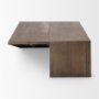 69781 - West 55L x 32W x 14H Medium Brown Wooden Angled Coffee Table