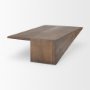 69781 - West 55L x 32W x 14H Medium Brown Wooden Angled Coffee Table