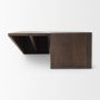 69781 - West 55L x 32W x 14H Medium Brown Wooden Angled Coffee Table