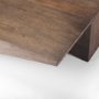 69781 - West 55L x 32W x 14H Medium Brown Wooden Angled Coffee Table