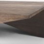 69781 - West 55L x 32W x 14H Medium Brown Wooden Angled Coffee Table