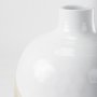 69795 - Amos 18.5L x 18.5W x 24.4H White and Dark Beige Color Blocked Ceramic Floor Vase