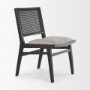 69828 - Wynn 20.5L x 24.6W x 34.1H Beige Fabric W/Black Wood Dining Chair