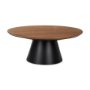 69907-AB - Mitchell 40.0L x 40.0W x 16.0H Black Metal Pedestal Base with Brown Wood Top Coffee Table