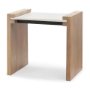 69910 - Athens Light Brown Wood w/ White Marble Accent Table
