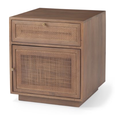 69934 - Grier Medium Brown Wood w/ Cane End Table
