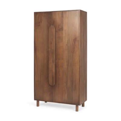 69942 - Astrid 36.0L x 17.0W x 70.0H Medium Brown Solid Wood Armoire
