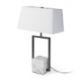 69701 - Peyton 14.0L x 9.0W x 26.2H Black Metal W/Marble Cube and White Shade Table Lamp