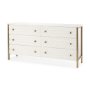 69759 - Savannah White Fir Veneer w/ Gold Metal Accents 6-Drawer Sideboard