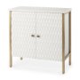 69760 - Savannah White Fir Veneer w/ Gold Metal Accent 2-Door Accent Cabinet
