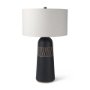 69788 - Javier 18.0L x 18.0W x 30.75H Black Base W/Cream Fabric Shade Table Lamp 