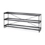 69785 - Trey 72.0"L x 16.0"W x 30.0"H Black Metal W/Glass Console Table