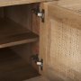 69896 - Grier 65" Light Brown Wood w/ Cane Media Console