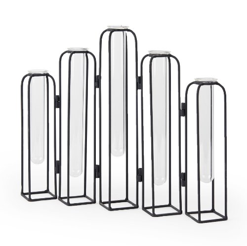 69778 - Mila 13.4L x 2.5W x 11.0H Metal and Glass Decorative Accent