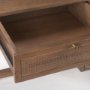 69898 - Grier 60" Medium Brown Solid Wood W/ Cane Office Desk