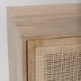 69909 - Grier 36" Light Brown Wood w/ Cane 2 Door Accent Cabinet